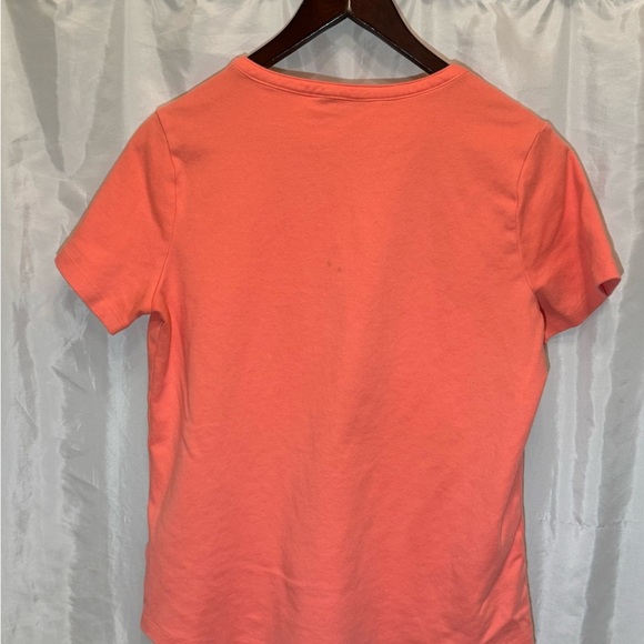 Eddie Bauer Coral Pima Cotton Notch Neck Tee - Size M - Picture 2 of 7
